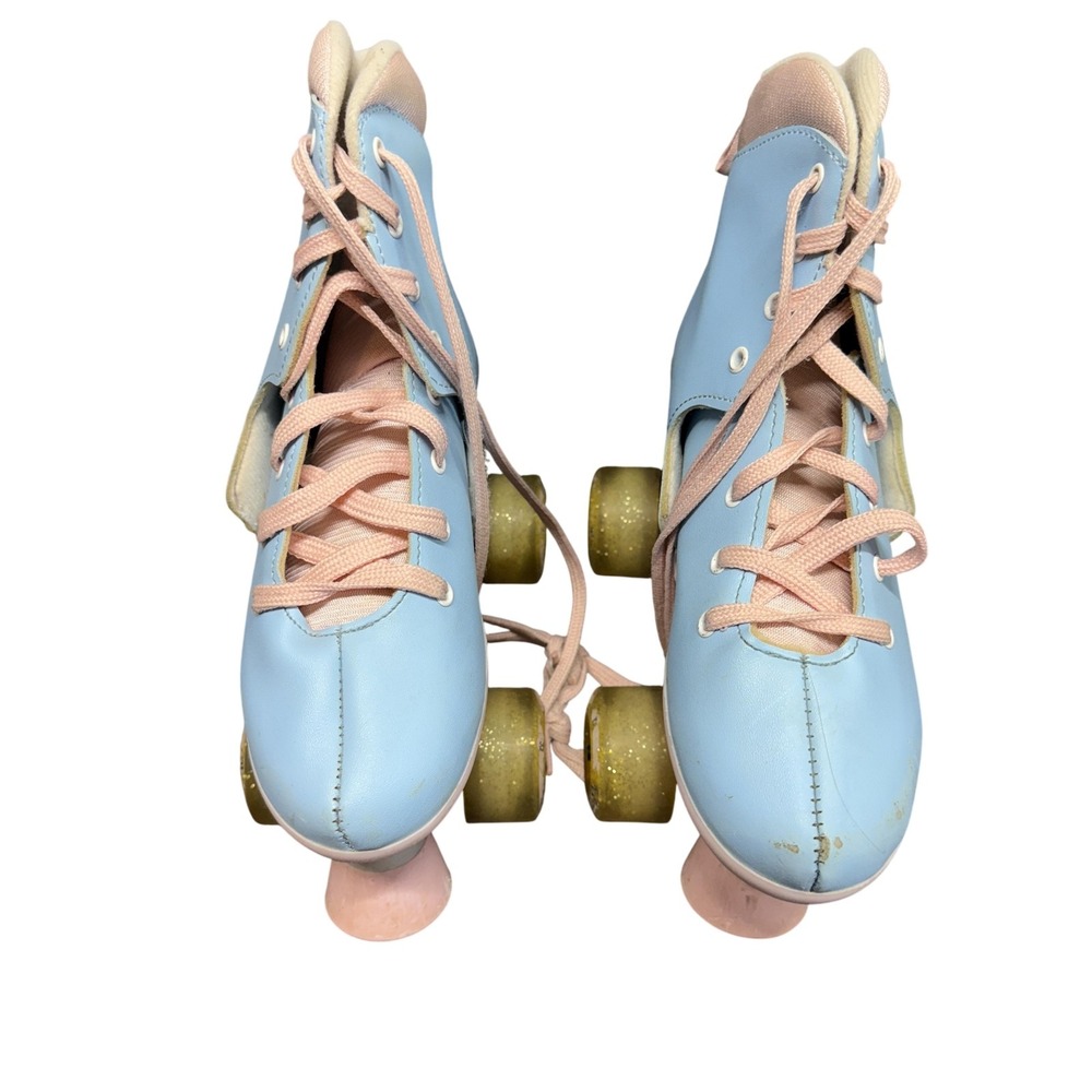 Circle Society Kids Adjustable Roller Skates Womens/Kids‎ 3-7 Blue Pink Wheels